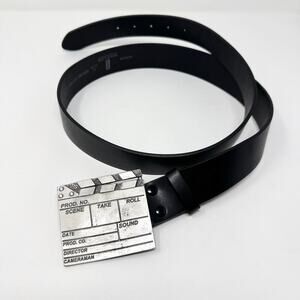 Mobtown Movie Director's Clapboard Belt Buckle Levi's Size XL Black Leather Belt